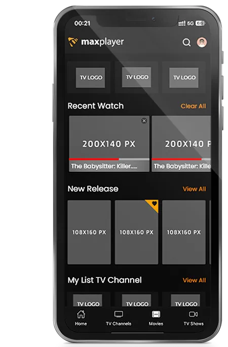 MaxPlayer App en Smartphone